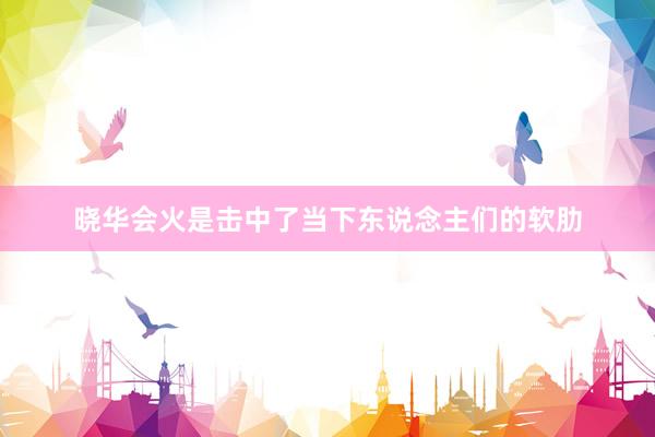 晓华会火是击中了当下东说念主们的软肋