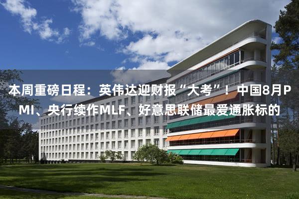 本周重磅日程：英伟达迎财报“大考”！中国8月PMI、央行续作MLF、好意思联储最爱通胀标的